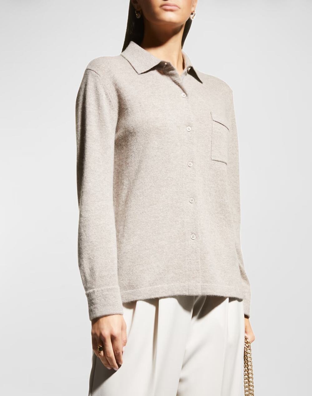 Neiman Marcus Cashmere Collection Button-Down Cashmere Shirt